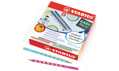 Thin Ergonomic Graphite Pencil - STABILO EASYgraph S - Classpack of 48 - 8 x Left-Handed and 40 x Right-Handed - Assorted Colours - HB