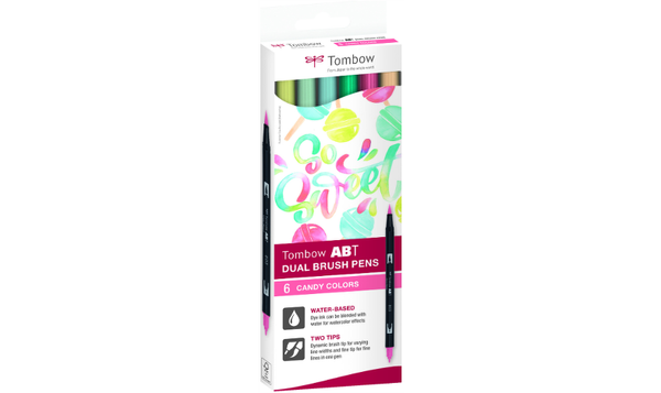 Tombow ABT Dual Brush Pen Candy Colours Set of 6
