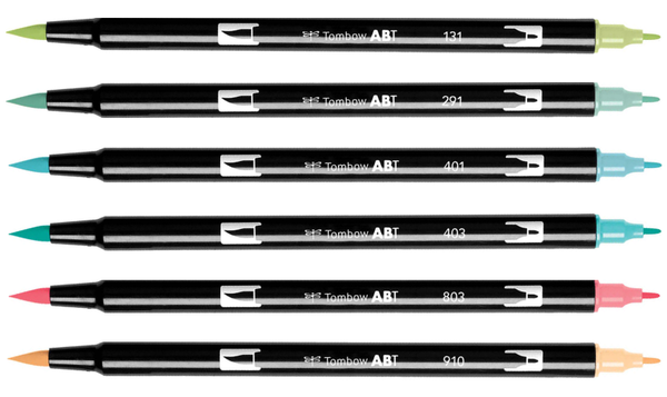 Tombow ABT Dual Brush Pen Candy Colours Set of 6