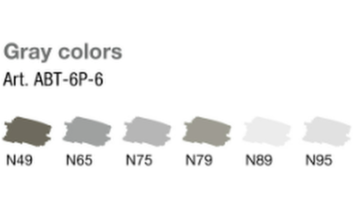Tombow ABT Dual Brush Pen Grey Colours Set of 6