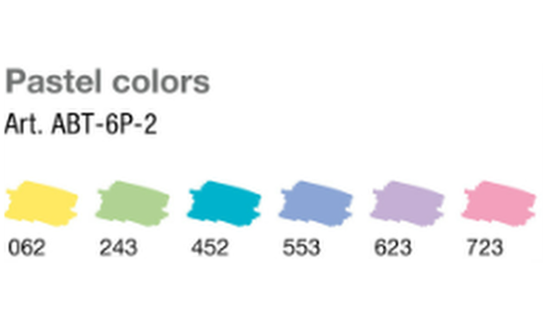 Tombow ABT Dual Brush Pen Pastel Colours Set of 6