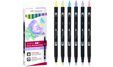 Tombow ABT Dual Brush Pen Pastel Colours Set of 6