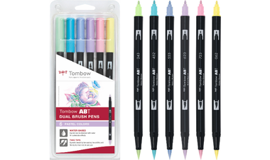 Tombow ABT Dual Brush Pen Pastel Colours Set of 6