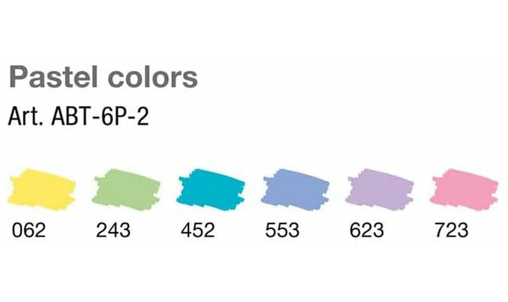 Tombow ABT Dual Brush Pen Pastel Colours Set of 6