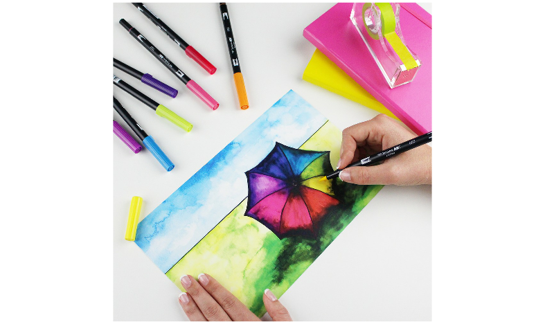 Tombow ABT Dual Brush Pen Primary Colours Set of 12