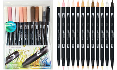 Tombow ABT Dual Penseelstiften, met mengstift, zeekleuren, 12 stuks Tombow ABT Dual Penseelstiften, met mengstift, zeekleuren, 12 stuks