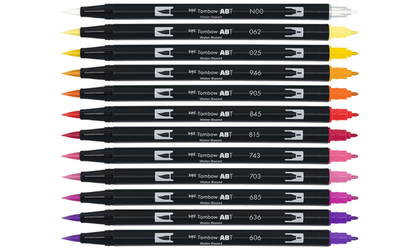 Tombow ABT Dual Brush Pen Sunset Colours Set of 12