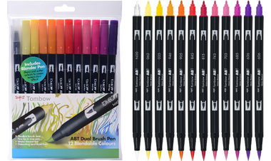 Tombow ABT Dual Brush Pen Sunset Colours Set of 12