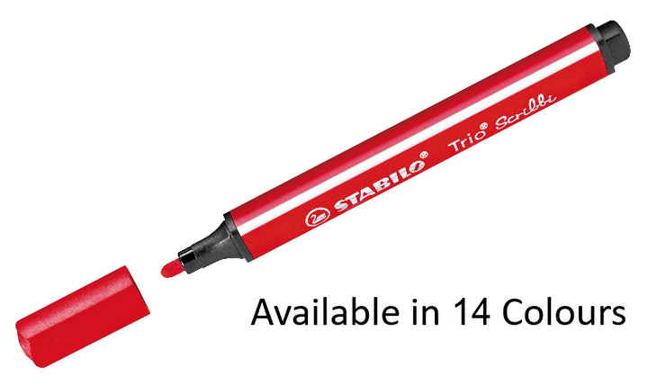 Triangular Fibre-Tip Pen - STABILO Trio Scribbi - Assorted Pack Sizes &amp; Colours