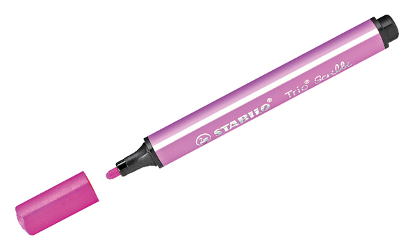 Triangular Fibre-Tip Pen - STABILO Trio Scribbi - Deskset of 12 - Assorted Colours