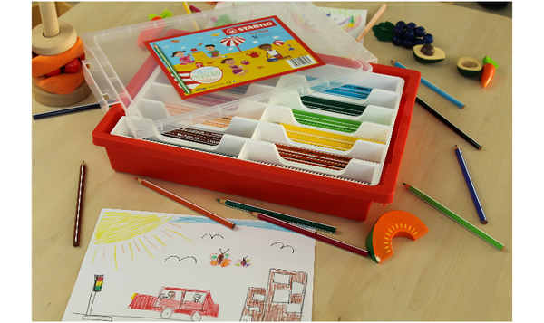 Triangular Colouring Pencil - STABILO Trio thick - Classpack of 96 - Assorted Colours