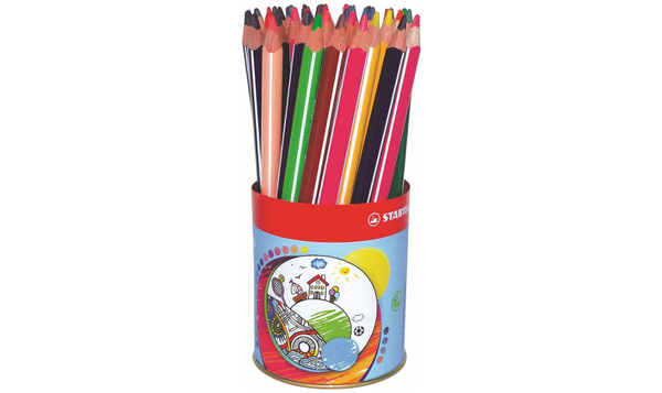 Triangular Colouring Pencil - STABILO Trio thick - Tin of 38 - Assorted Colours