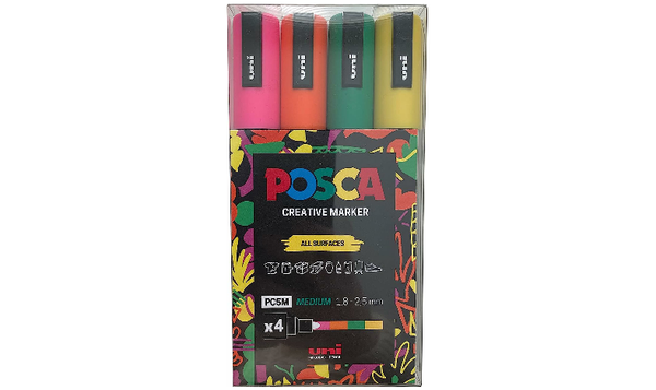 Uni POSCA Marker Pen PC-5M Medium Set of 4 Block