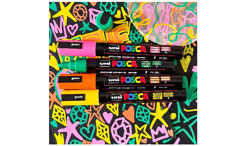 Uni POSCA Marker Pen PC-5M Medium Set of 4 Block