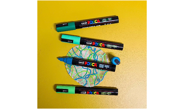 Uni POSCA Marker Pen PC-5M Medium Set of 4 Greens