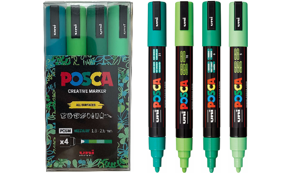Uni POSCA Marker Pen PC-5M Medium Set of 4 Greens