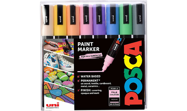 Uni POSCA Marker Pen PC-5M Medium Set of 8 Pale