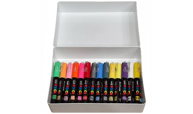 Uni POSCA Marker Pen PC-1M Extra-Fine - Set of 28 Assorted Colours - Gift Boxed
