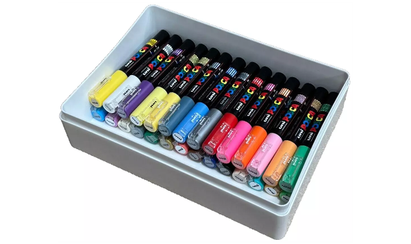 Uni POSCA Marker Pen PC-1M Extra-Fine - Set of 28 Assorted Colours - Gift Boxed