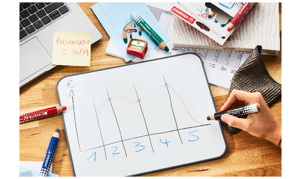 Whiteboard and Flipchart Markers - STABILO MARKdry - Classpack of 30 - Black with 2 x Sharpeners