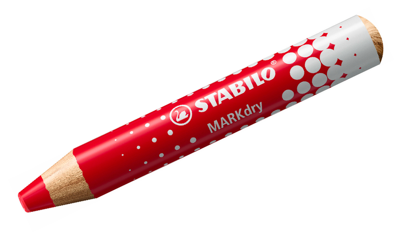 Whiteboard and Flipchart Markers - STABILO MARKdry - Pack of 4 - Assorted Colours with Sharpener + Wiping Cloth