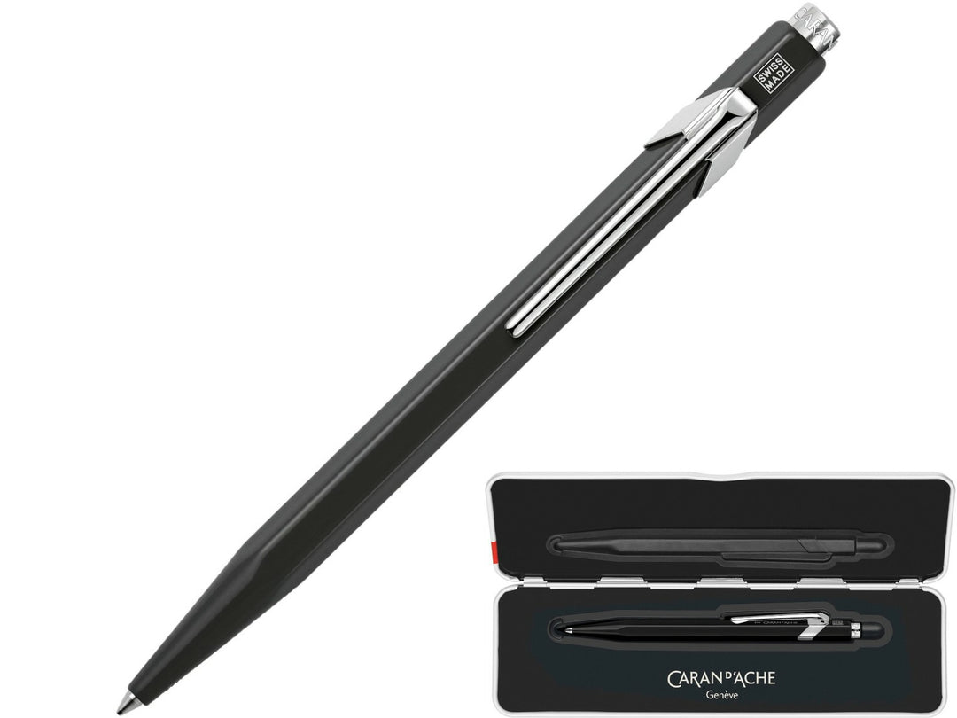 Caran d'Ache 849 ballpoint pen metal black with metal tin