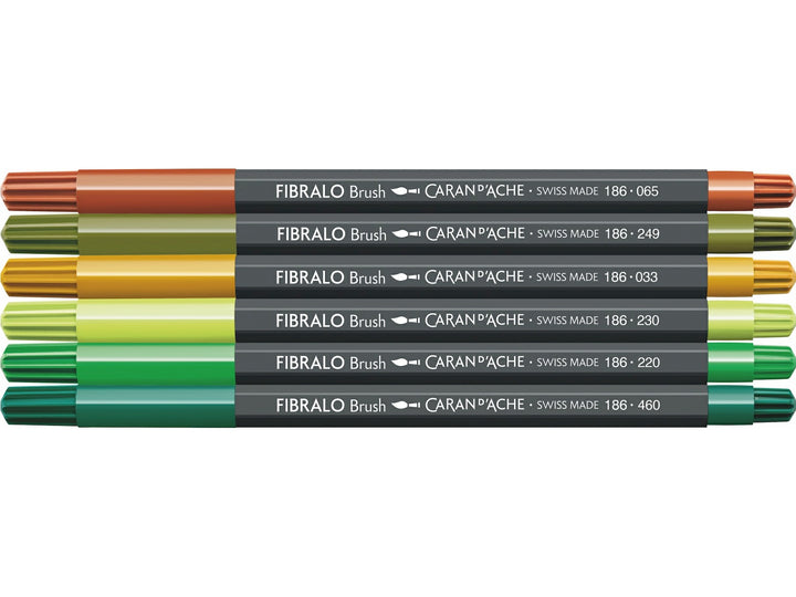 Horizontal lineup of the six Caran d&