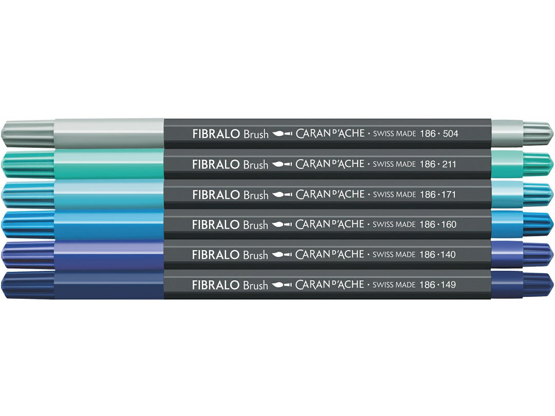 Horizontal lineup of the six Caran d&