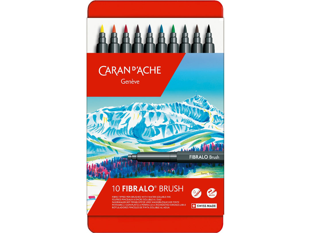 Caran d'Ache Fibralo Brush pens set of 10 colour assortment