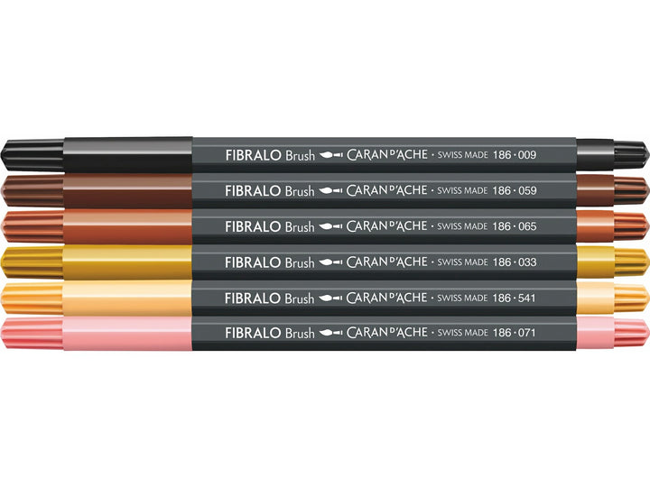 Horizontal lineup of the six Caran d&