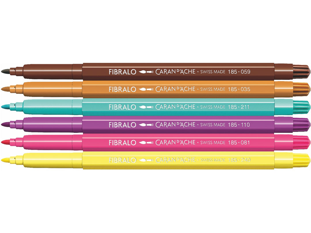 Horizontal lineup of the six Caran d&