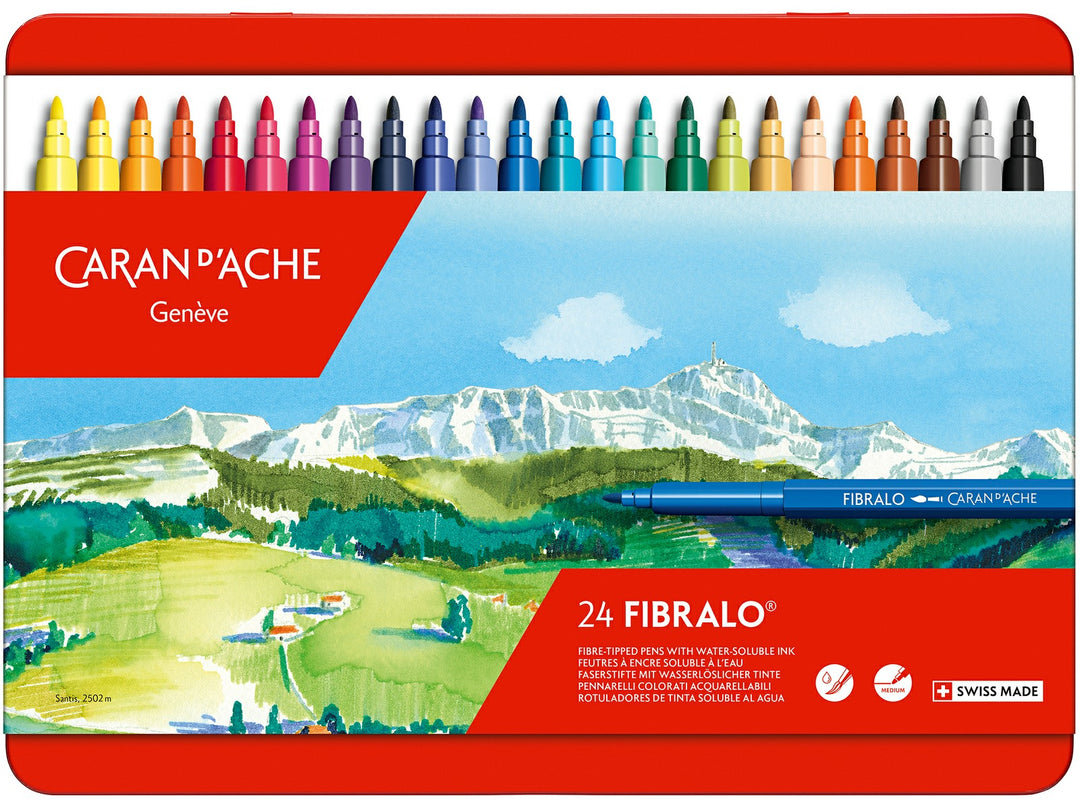 Caran d'Ache Fibralo fibre tip pens set of 24 colour assortment