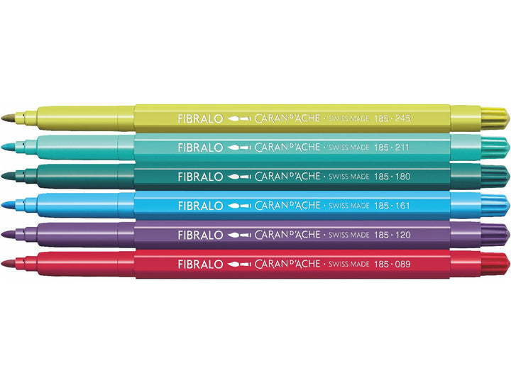 Horizontal lineup of the six Caran d&