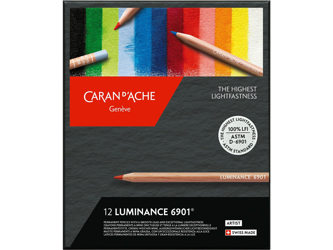 Caran d’Ache Luminance 6901 coloured pencils set of 12 assorted colours