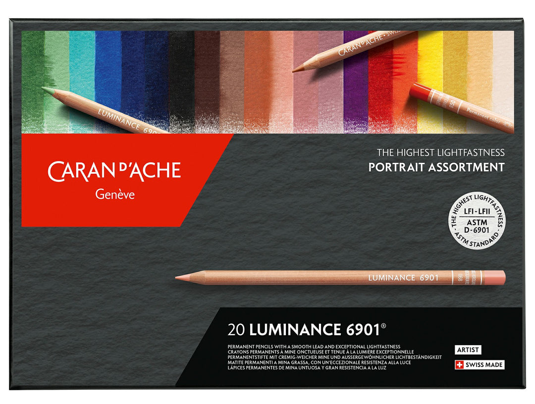 Caran d’Ache Luminance 6901 coloured pencils set of 20 portrait colours