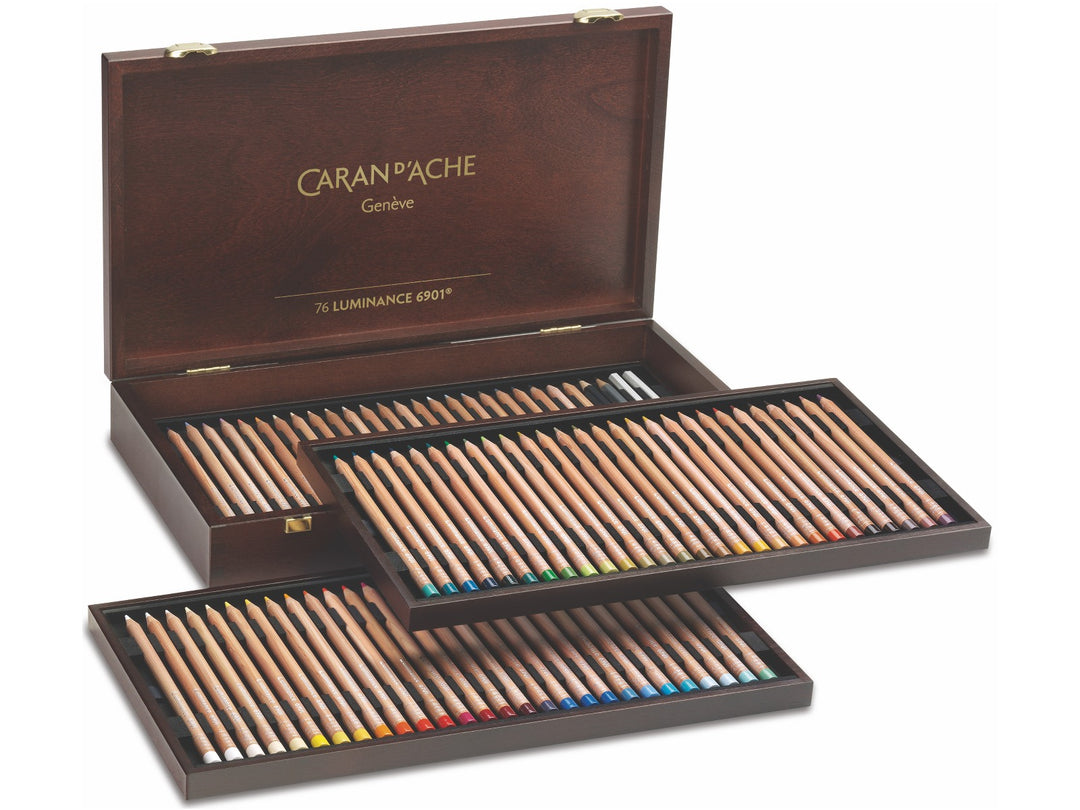 Caran d’Ache Luminance 6901 coloured pencils wooden box set of 76