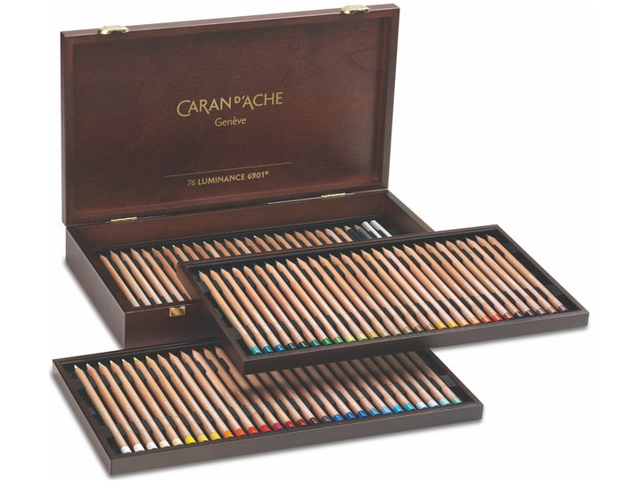 Caran d’Ache Luminance 6901 coloured pencils wooden box set of 76