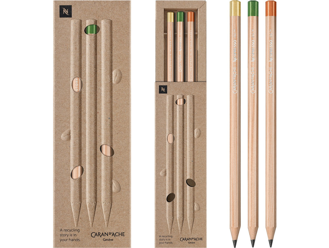 Caran d'Ache Nespresso graphite pencils set of 3 special edition
