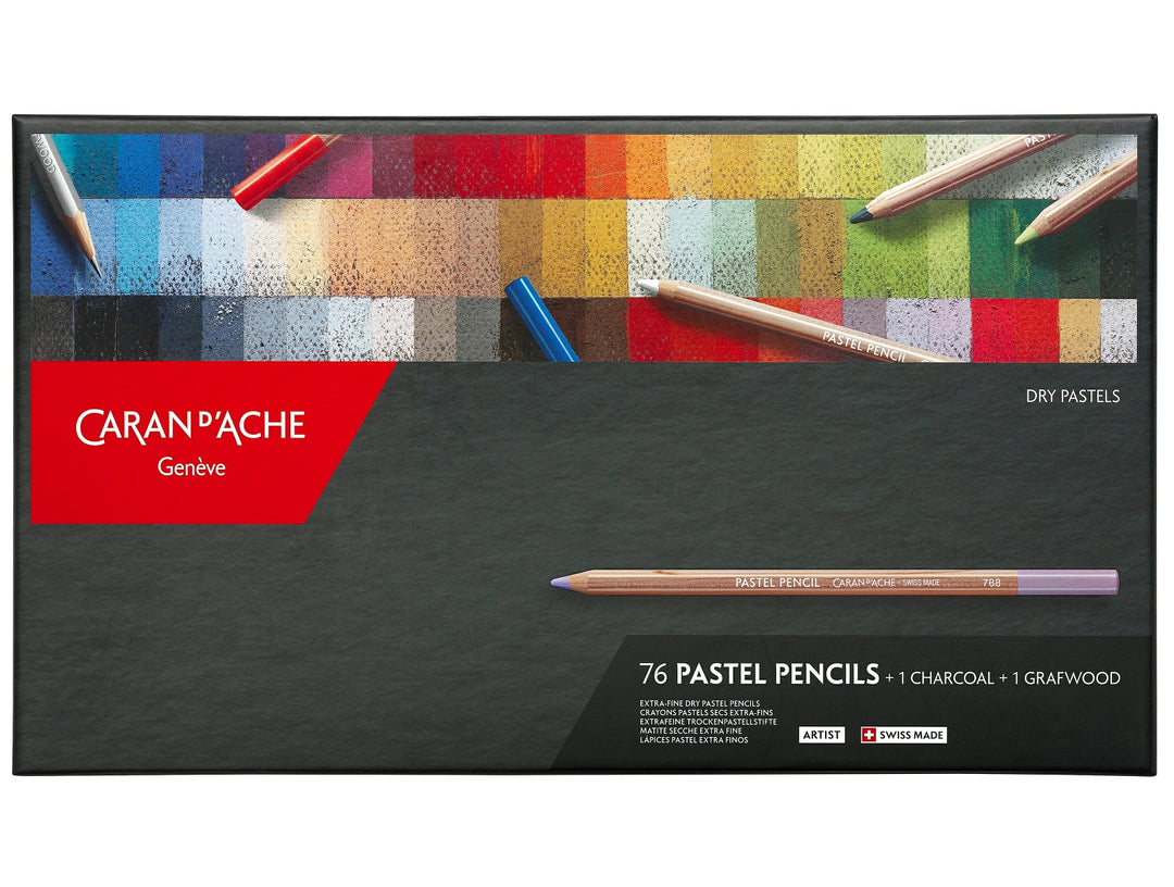 Caran d'Ache pastel pencils set of 76 storage box packaging