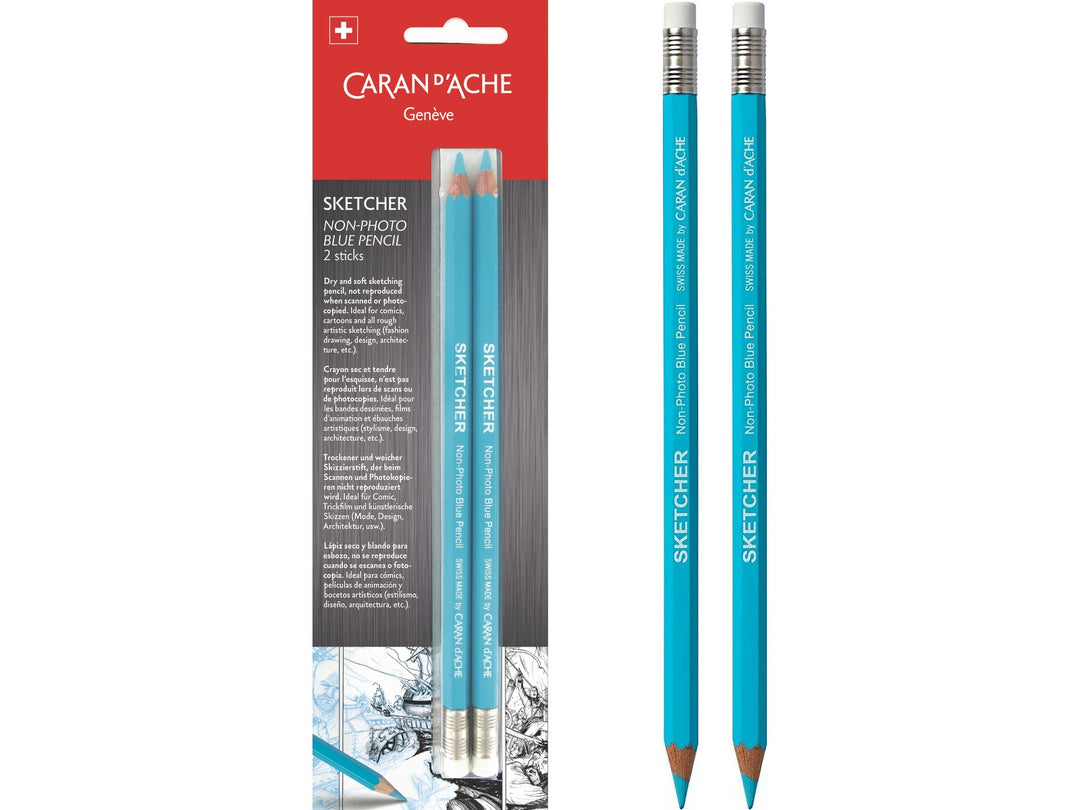 Caran d'Ache Sketcher non-photo blue pencils set of 2