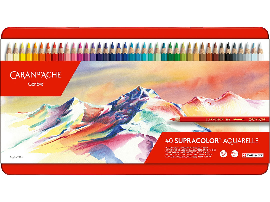 Caran d'Ache Supracolor Aquarelle water-soluble coloured pencils set of 40