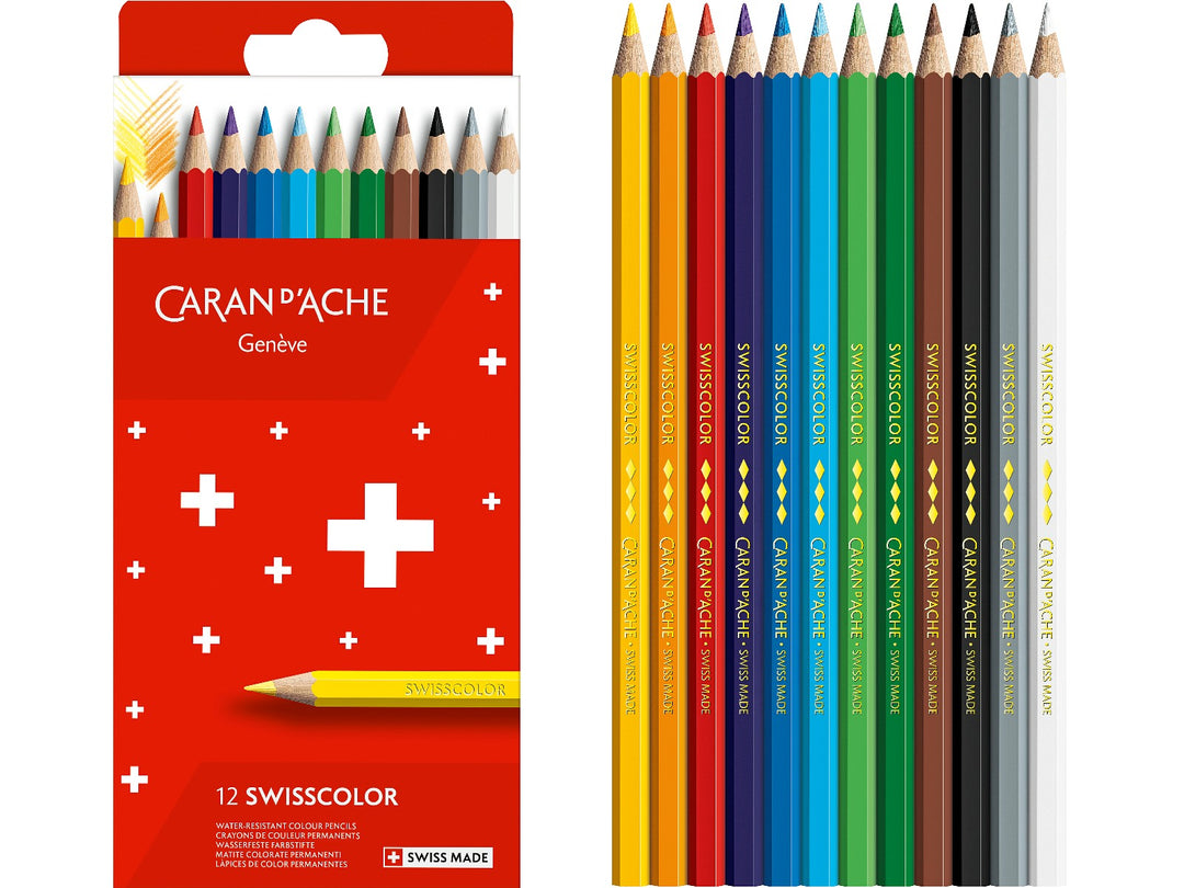 Caran d'Ache Swisscolor permanent coloured pencils set of 12