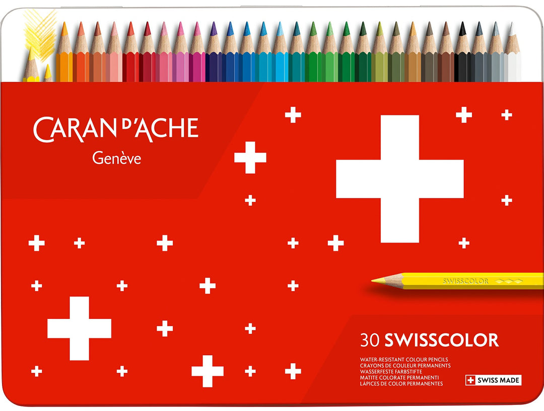 Caran d'Ache Swisscolor permanent coloured pencils set of 30