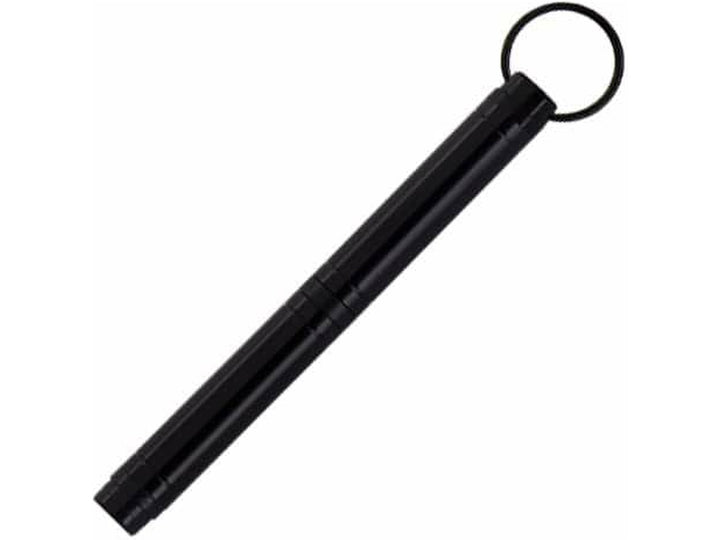 Fisher Space Pen Backpacker black ballpoint pen showing compact body with integrated keyring