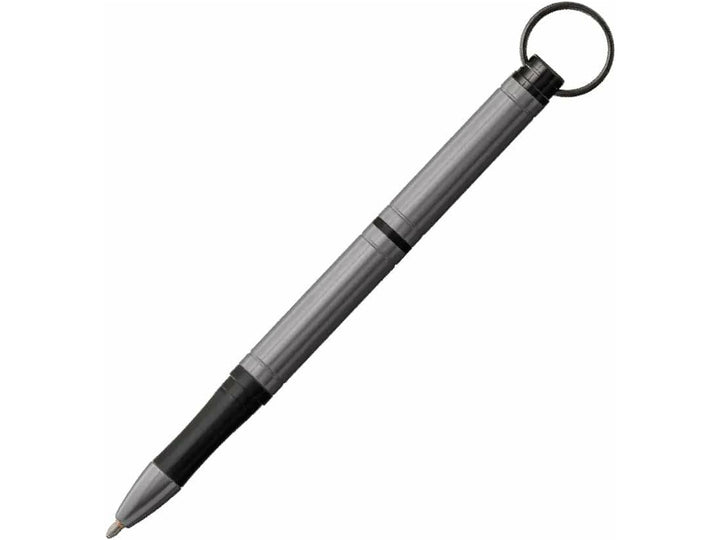 Fisher Space Pen Backpacker gunmetal grey compact ballpoint pen with keyring attachment