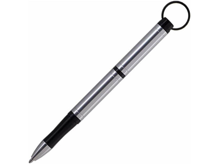 Fisher Space Pen Backpacker silver compact ballpoint pen with keyring attachment