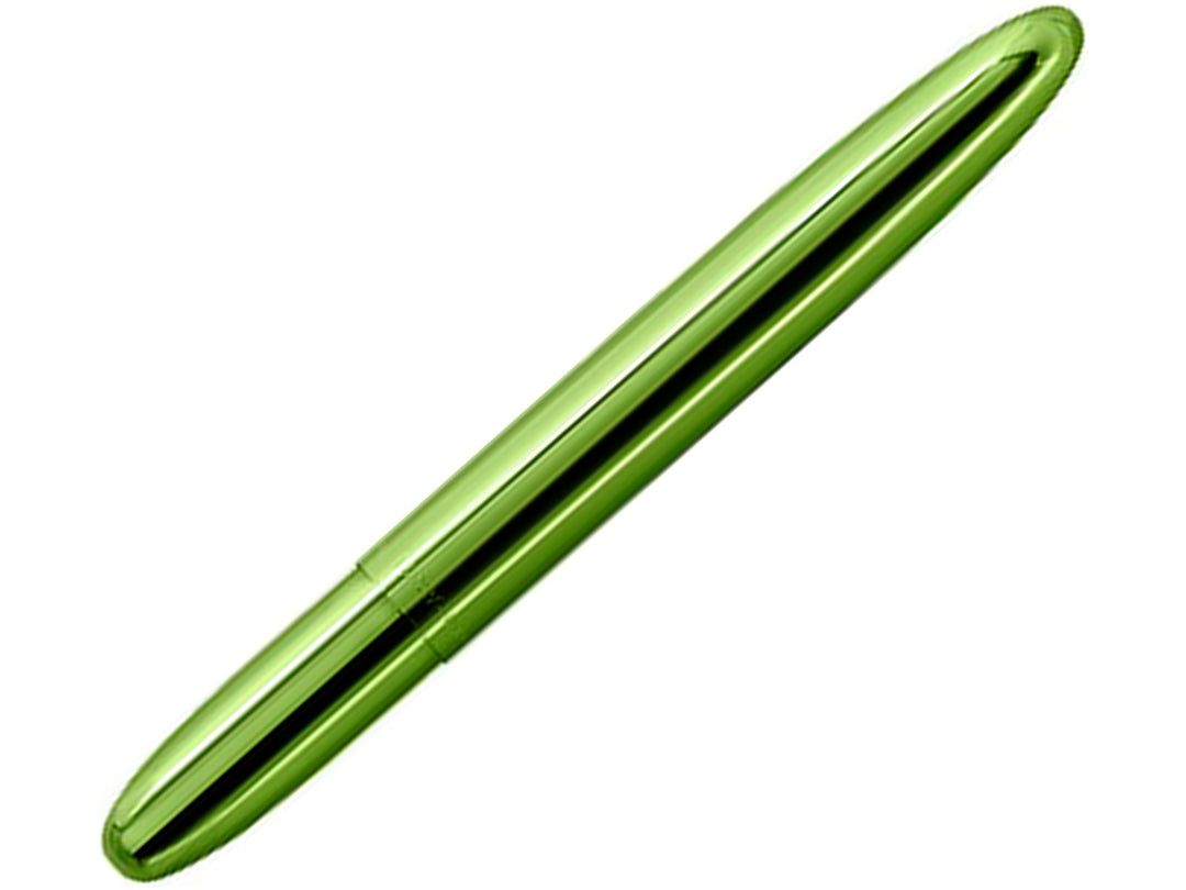 Fisher Space Pen Bullet Aurora Borealis Lime Green ballpoint pen showing compact closed design