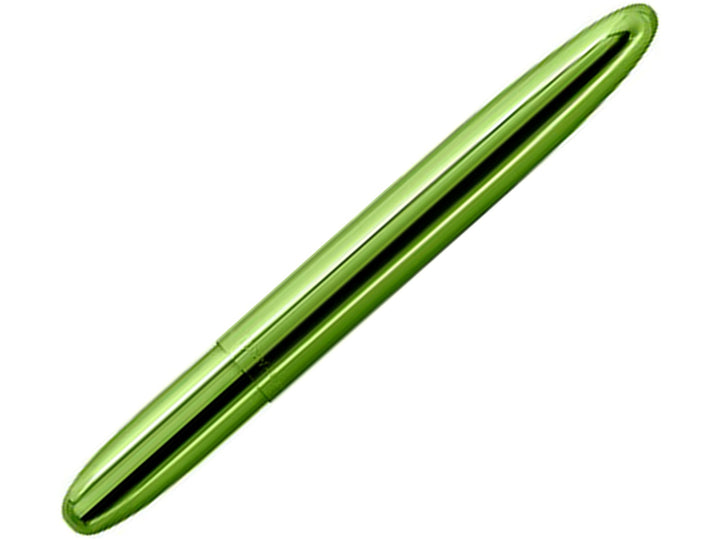 Fisher Space Pen Bullet Aurora Borealis Lime Green ballpoint pen showing compact closed design