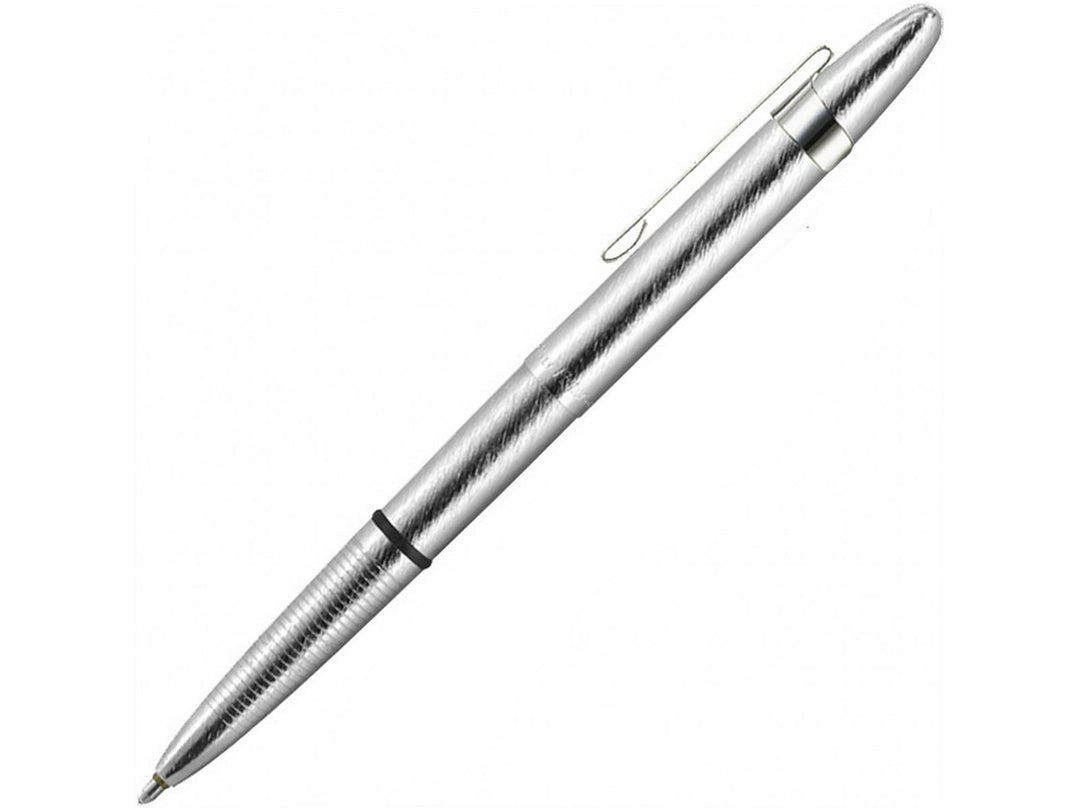 Fisher Space Pen Bullet brushed chrome ballpoint pen extended for writing