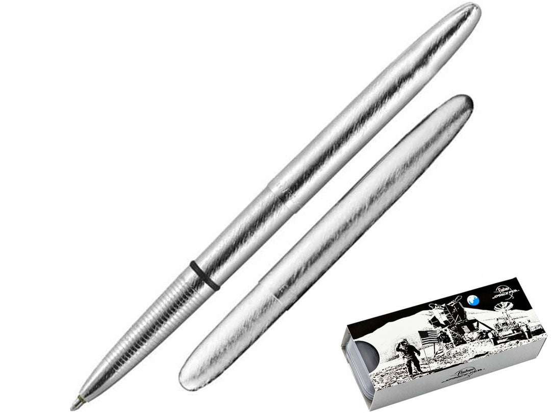 Fisher Space Pen Bullet brushed chrome ballpoint pen with compact design and gift box